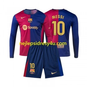 Fotbalový Dres FC Barcelona Lionel Messi 10 Dětské Domácí 2024/25 Dlouhý Rukáv